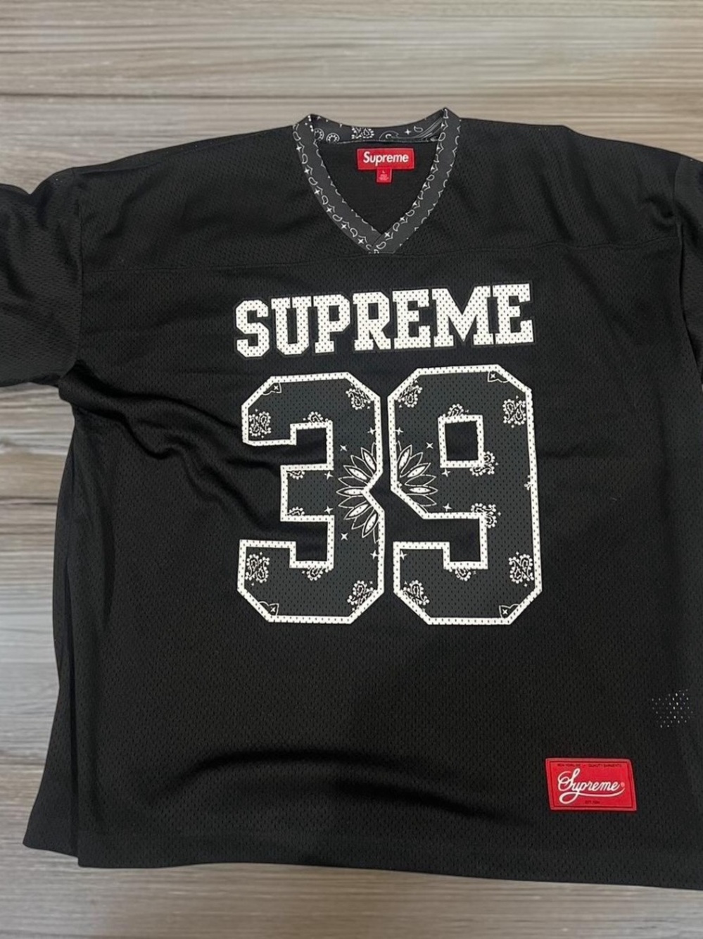 Supreme Bandana Football Jersey Black Medium M New with OG Bag